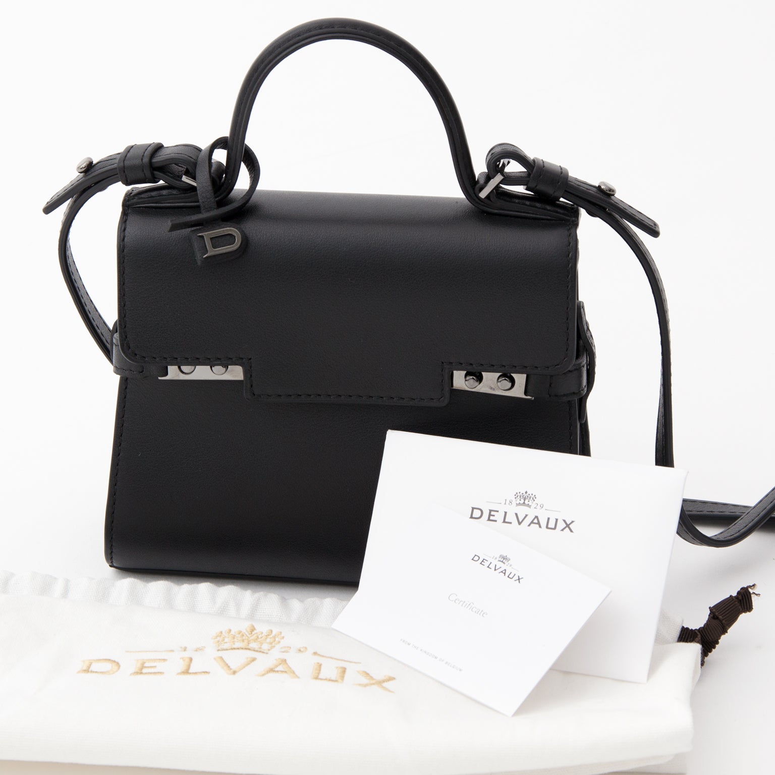 BRAND NEW Delvaux Tempête Micro Calf Souple Black designer bags right price LabelLOV webshop