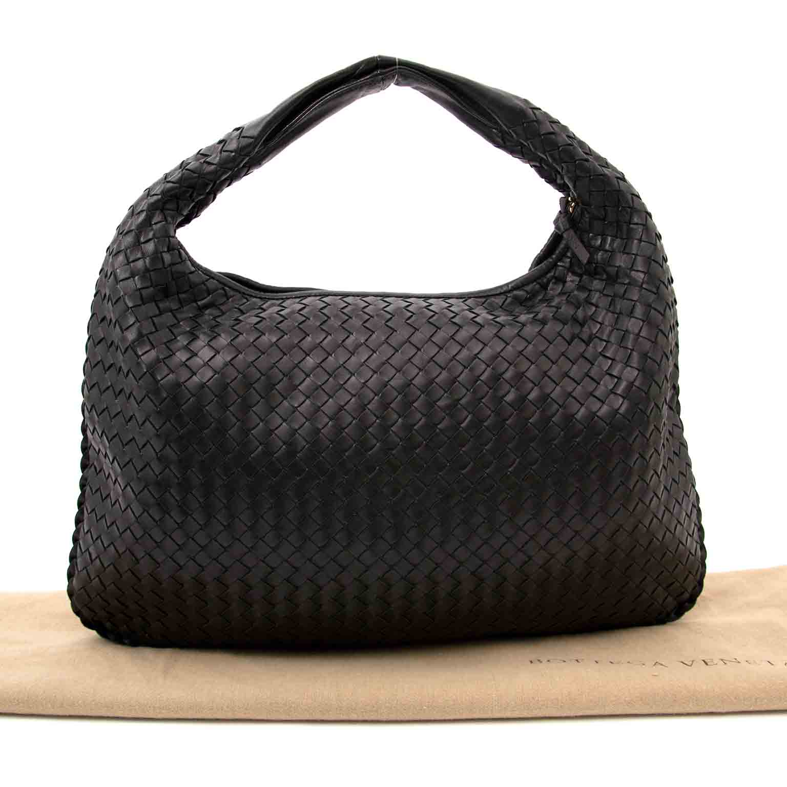 Bottega Veneta Black Intrecciato Leather Hobo Bag