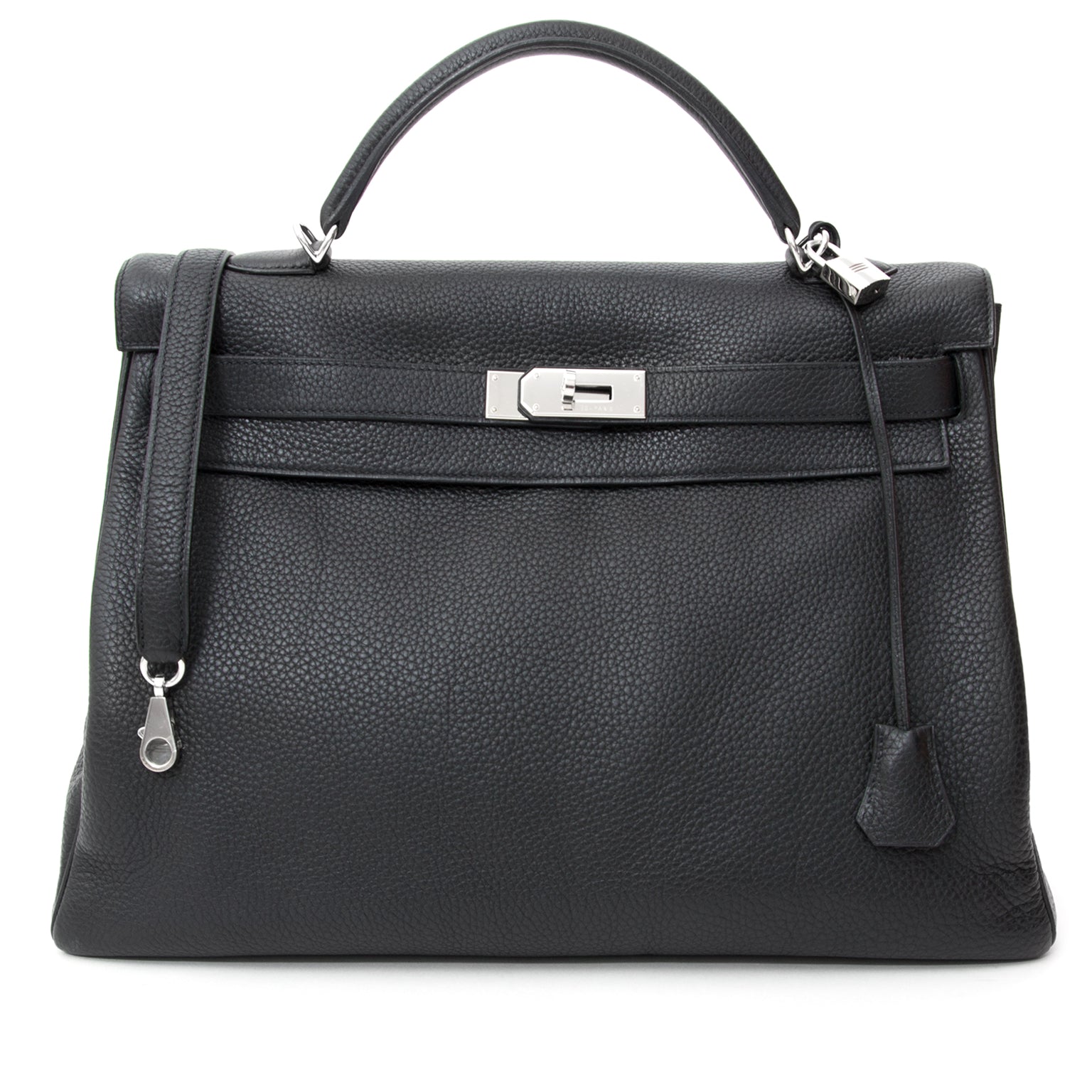 buy safe online secondhand designer secondhand Hermesskip the waiting list buy safe online 100% authentic designer Hermes Kelly Black 40 PHW Clemence Taurillon Kelly Black 40 PHW Clemence Taurillon