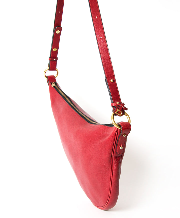 koop veilig online rode Delvaux schoudertas aan de beste prijs online webshop labellov