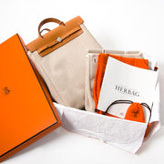 Hermès Herbag Canvas Gold authentic secondhand safe online shopping webshop fashion style LabelLOV Antwerp Belgium high end luxury labels brand designer