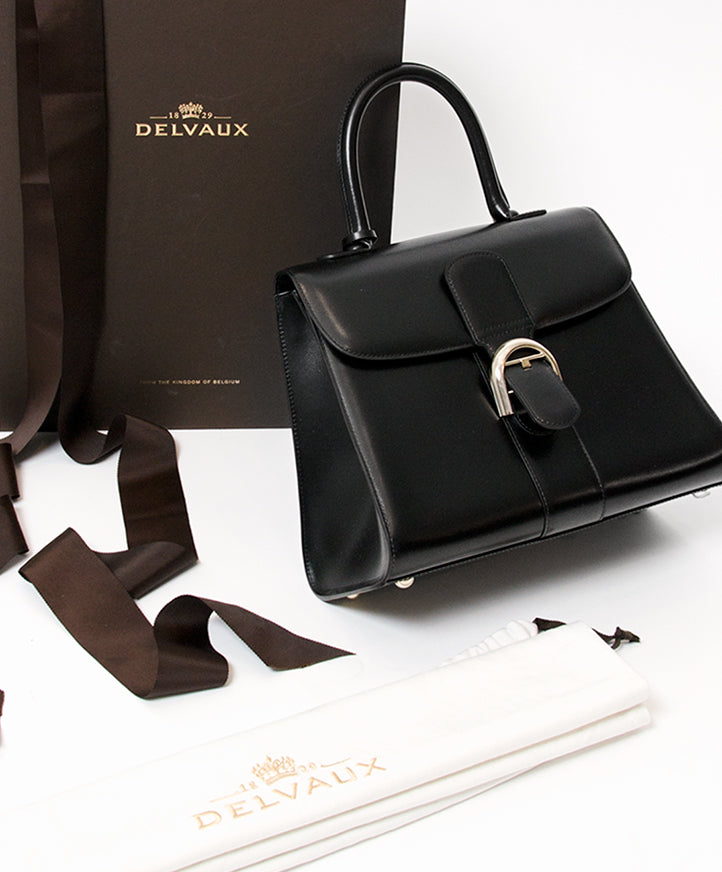 Delvaux Brillant Black Box Calf SHW MM With Strap. acheter en ligne seconde main delvaux brillant petite model pour le meilleur prix, comme neuf site en ligne labellov