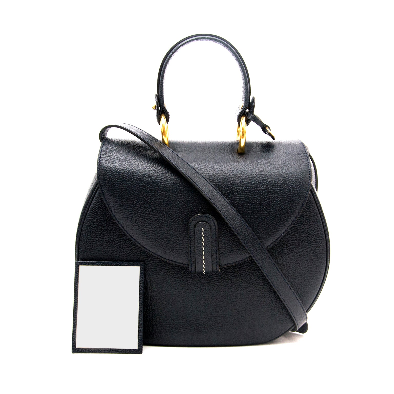 Delvaux Dark Blue Top Handle Bag online for sale for the best price. Buy and sell your designer bags with Labellov.