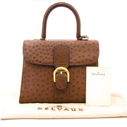 Acheter en ligne chez labellov.com Delvaux brillant mm Ostrich Tabac