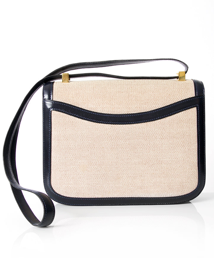 shop safe online vintage hermes constance toile h and navy blue boxcalf best price online webshop labellov