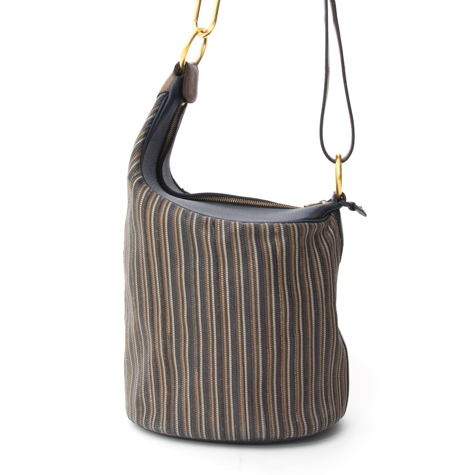Delvaux Toile de Cuir Bucket Bag international shipping safe and secure payment authentic items