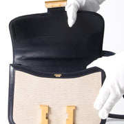 shop safe online vintage hermes constance toile h and navy blue boxcalf best price online webshop labellov