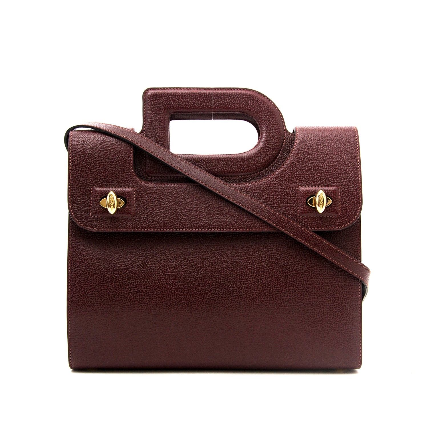 Delvaux Burgundy D Handle Bag for the best price online available. Buy your secondhand bags safe and secure on Labellov.