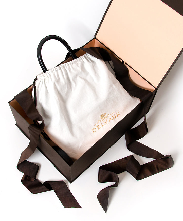 Delvaux Brillant Black Box Calf SHW MM With Strap