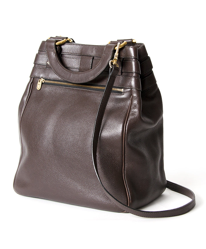 Buy Delvaux Brown Tote Bag with Shoulder Strap for the best price on Labellov.com
