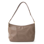 Delvaux Louise 'D' Hobo Bag Taupe vintage designer pre-owned hobo shoulder bag taupe