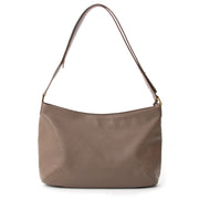 beste prijs Delvaux Louise 'D' Hobo Bag Taupe shoulder hobo bag with D sticthing front