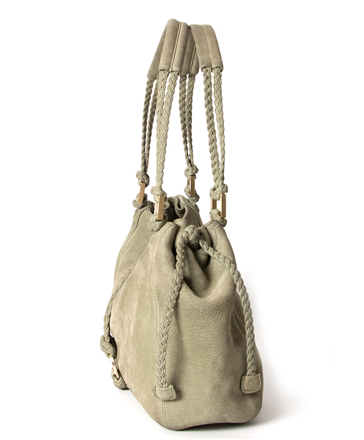 Koop Delvaux Woven Shoulder Bag in Soft Green bij Labellov in Antwerpen, de place to be voor designer items