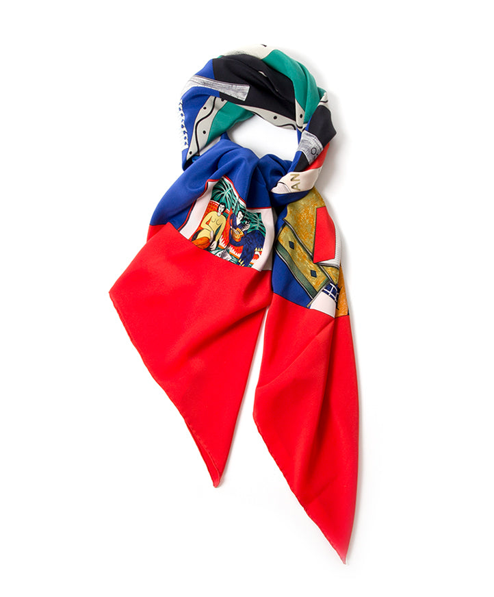 Buy safe online secondhand designer vintage chanel multicolor scarf online webshop