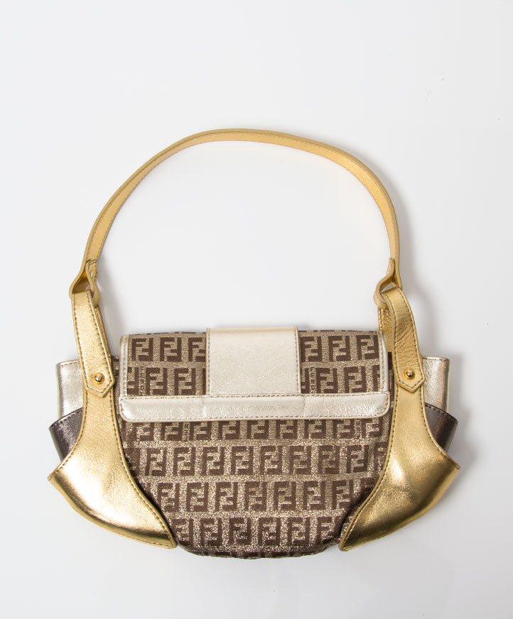 Koop veilig tweedehands goude fendi avondtas