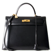 Hermès Black Kelly Bag secondhand authentic designer luxury bags high-end labels online safe shopping webshop Antwerp Belgium LabelLOV fashion style