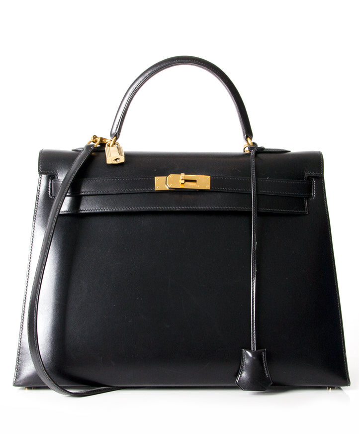 Hermès Black Kelly Bag secondhand authentic designer luxury bags high-end labels online safe shopping webshop Antwerp Belgium LabelLOV fashion style