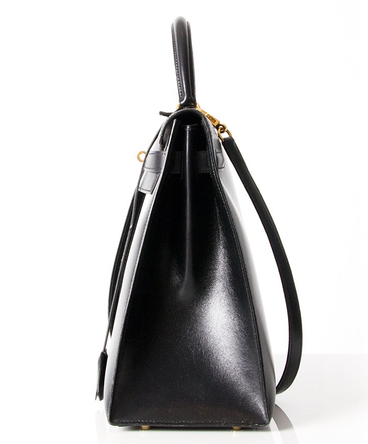 Hermès Black Kelly Bag secondhand authentic designer luxury bags high-end labels online safe shopping webshop Antwerp Belgium LabelLOV fashion style