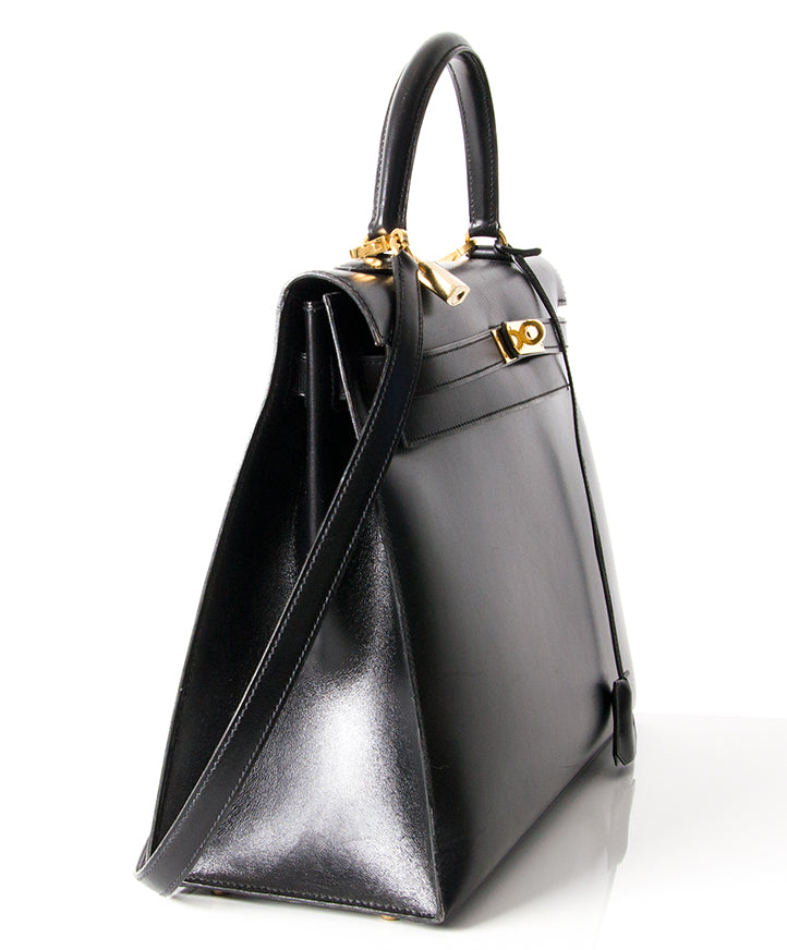 Hermès Black Kelly Bag seconde main authentique marques luxe designer en ligne shopping en vogue mode style webshop Anvers Belgique LabelLOV