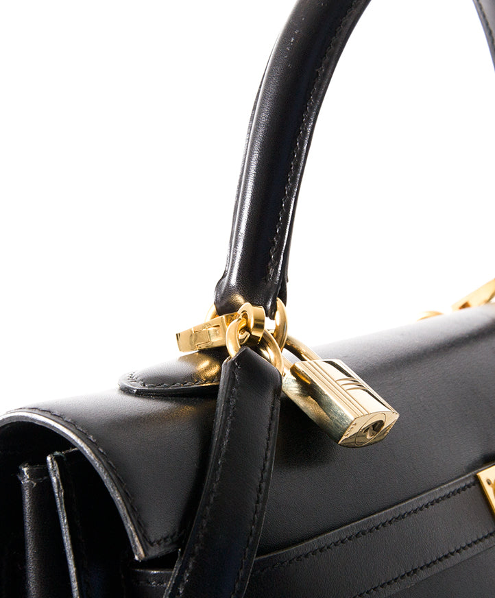 Hermès Black Kelly Bag secondhand authentic designer luxury bags high-end labels online safe shopping webshop Antwerp Belgium LabelLOV fashion style