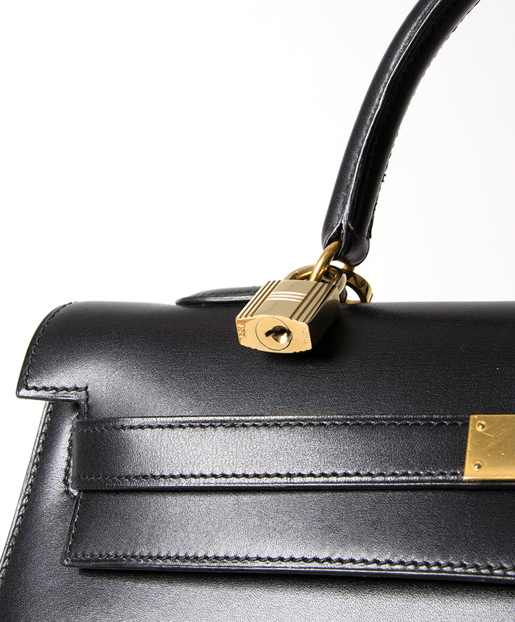 Hermès Black Kelly Bag secondhand authentic designer luxury bags high-end labels online safe shopping webshop Antwerp Belgium LabelLOV fashion style