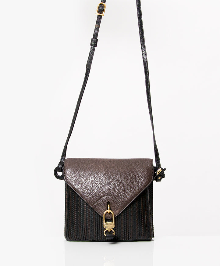 Delvaux geweven toile de cuir schoudertas tweedehands kopen online aan de beste prijs