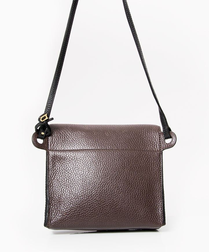 Delvaux donker bruine vintage schoudertas online 2dehands kopen aan de beste prijs Belgie