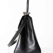 Delvaux Black Brillant MM with Strap second hand authentic safe online shopping webshop LabelLOV Belgium Antwerp luxury brands bags high-end labels designer fashion