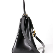 Delvaux Black Brillant MM with Strap second hand authentic safe online shopping webshop LabelLOV Belgium Antwerp luxury brands bags high-end labels designer fashion