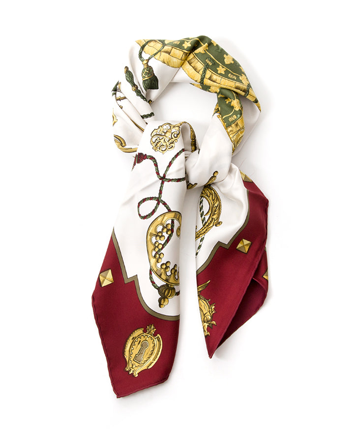 Hermès 'Key' carré scarf Buy safe online e-shop designer vintage 100% real authentic