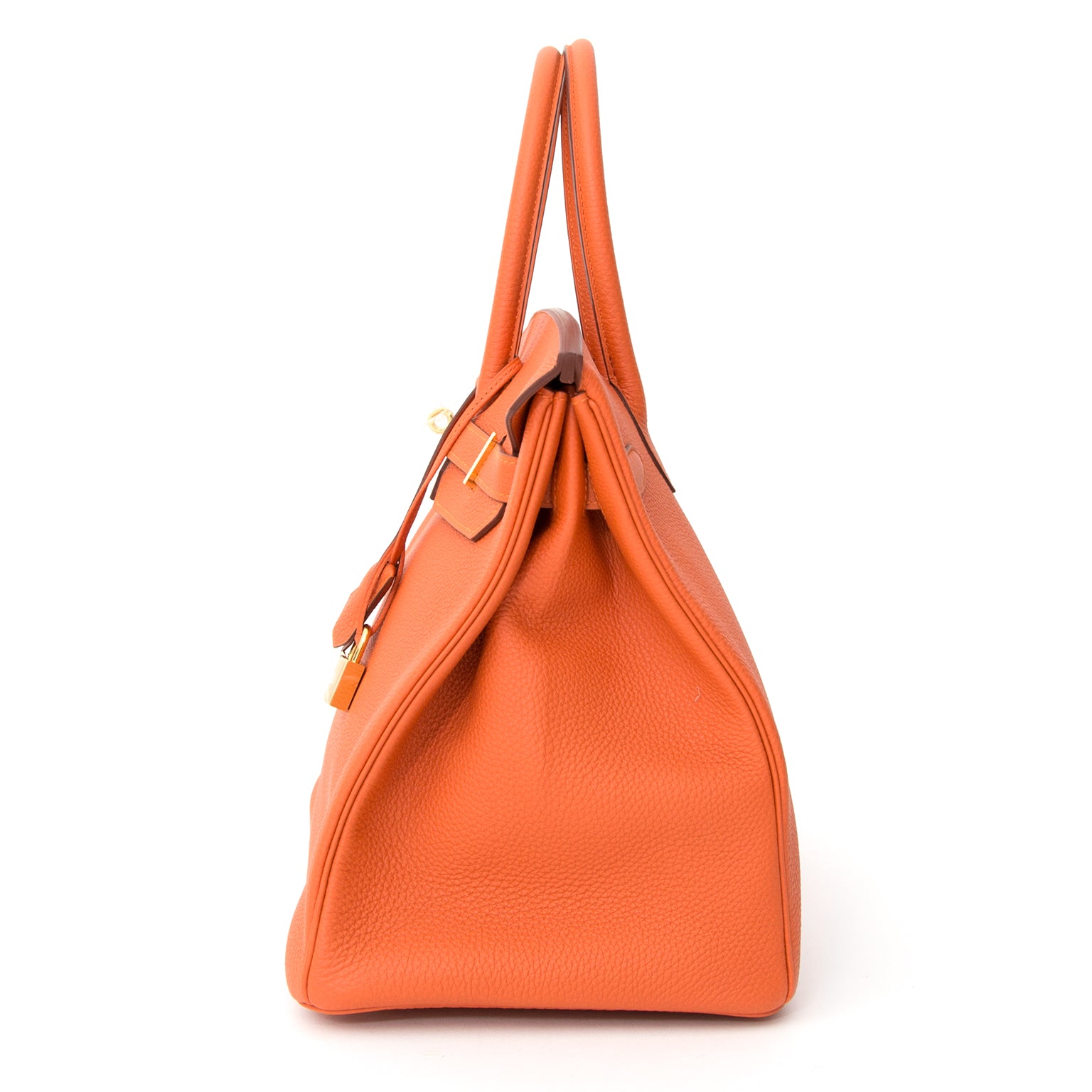 koop veilig online tweedehands net als nieuw Hermes Birkin 35 Orange H Togo