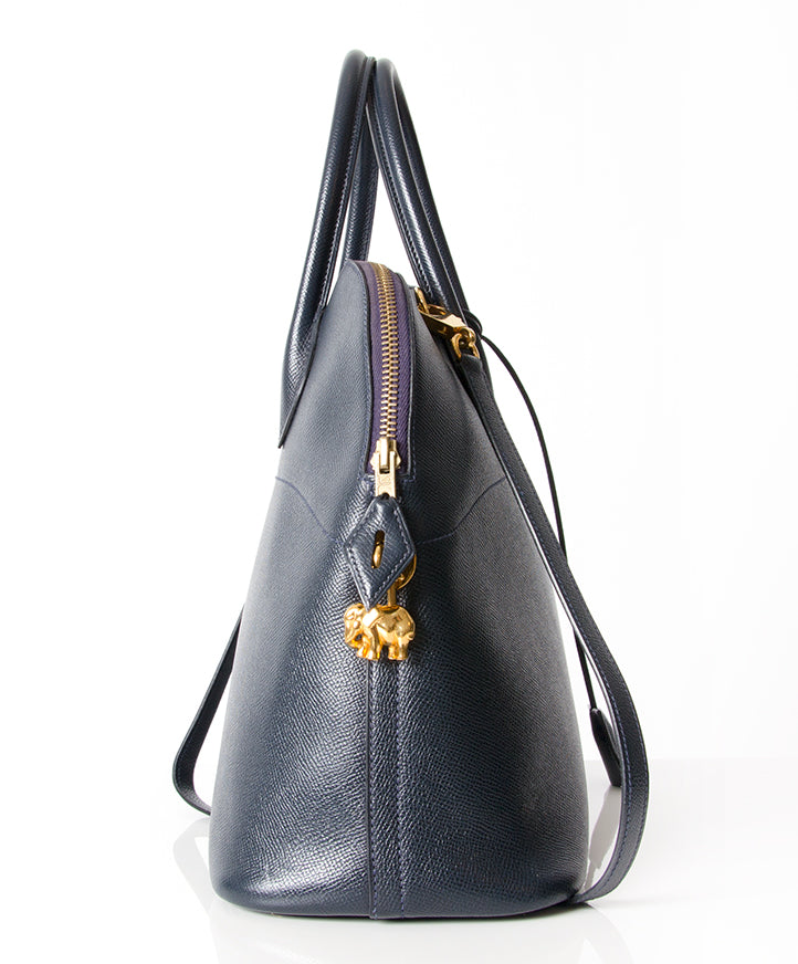 Hermès Bolide 35 Navy Blue Bag authentiek tweedehands veilig online shoppen webshop Antwerpen België LabelLOV luxe luxemerken luxetassen merken ontwerpers designer