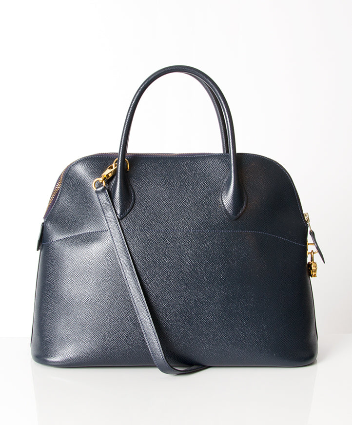 Hermès Bolide 35 Navy Blue Bag authentic secondhand safe online shopping webshop LabelLOV Antwerp Belgium luxury brands designer high end labels fashion style bags