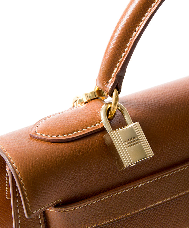 koop veilig en snel online tweedehands Hermes Kelly 32 goud net als nieuw beste prijs 100% echt