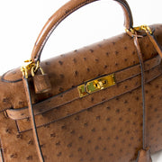 Hermès Kelly Bag Ostrich GHW With Strap shop safe online secondhand designer vintage hermes kelly 32 best price online webshop labellov