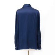 Chanel Navy Blue Silk Blouse koop online snel met beveiligde betaling online via labellov webshop