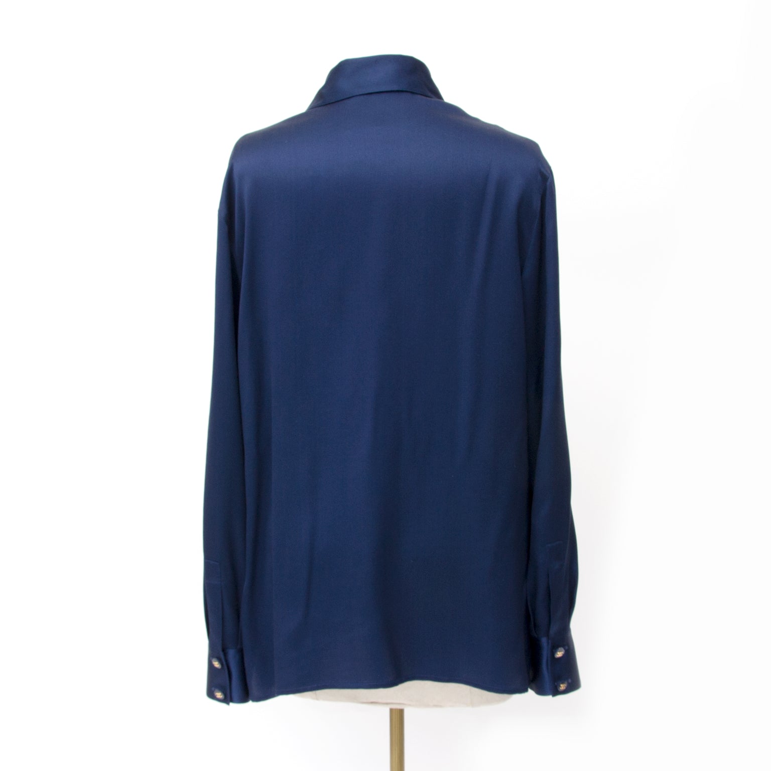 Chanel Navy Blue Silk Blouse koop online snel met beveiligde betaling online via labellov webshop