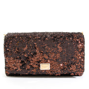 Dolce & Gabbana Brown Sequins Miss Charles best price sequins shoulder bag christmas world wide shipping webshop antwerp labbellov secondhand tweedehands luxemerken