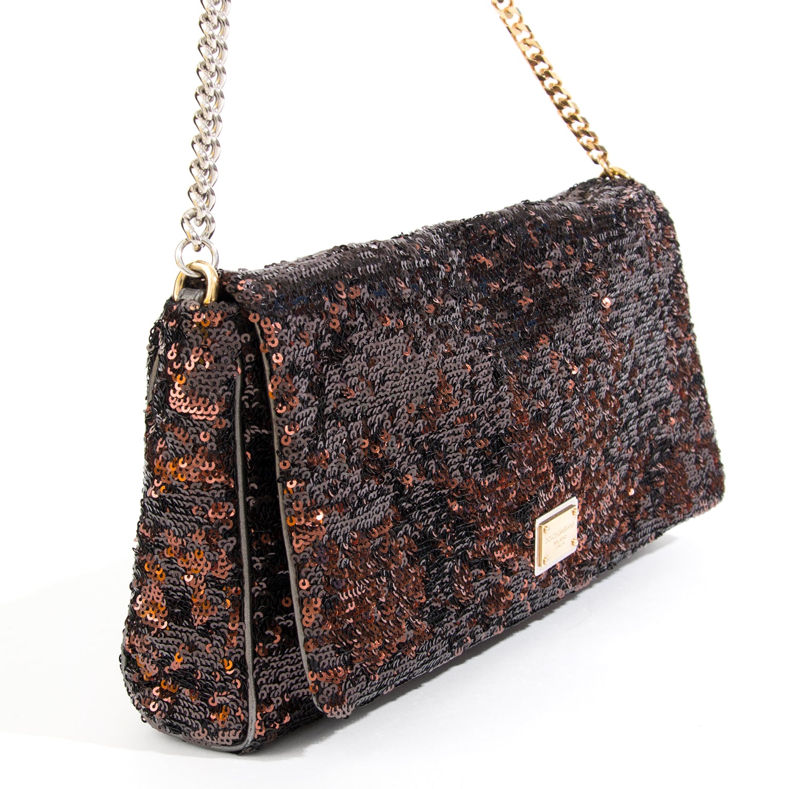 Dolce & Gabbana Brown Sequins Miss Charles