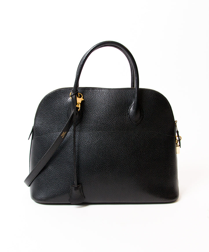Hermes Bolide 35 Black Top Handle Shoulder Strap Bag GHW. shop brand new hermes at online webshop labellov belgium worldwide shipping