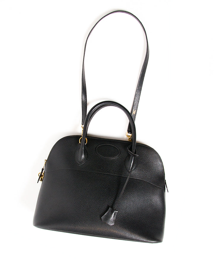 Hermes Bolide 35 Black Top Handle Shoulder Strap Bag GHW. koop veilig en snel 100% authentieke hermes direct leverbaar online webshop labellov