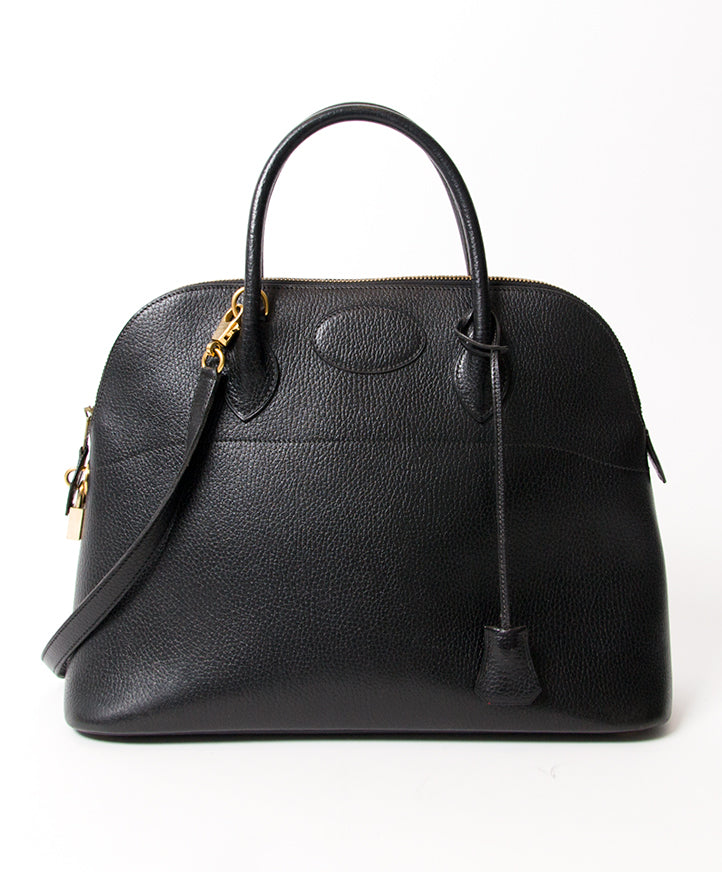 Vintage Hermes Bolide 35 Black Top Handle Shoulder Strap Bag GHW. Buy and sell authentic secondhand Hermes at the right price at LabelLOV vintage webshop. Safe and secure online shopping. Koop authentieke tweedehands Hermes.