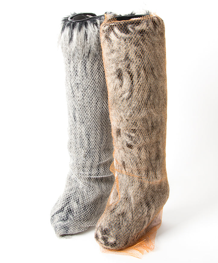 Chanel Grey Faux-fur Yeti Boots safe online shopping webshop fashion style LabelLOV Antwerp Belgium high end luxury labels brand designer