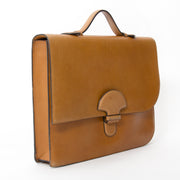 shop safe online worldwide shipping real rea luxury vintage Delvaux Cognac Briefcase