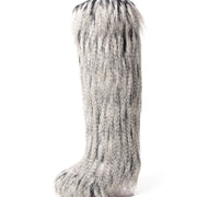 Chanel Grey Faux-fur Yeti Boots main authentique shopping en ligne webshop en vogue mode style LabelLOV Anvers Belgique marques luxe designer