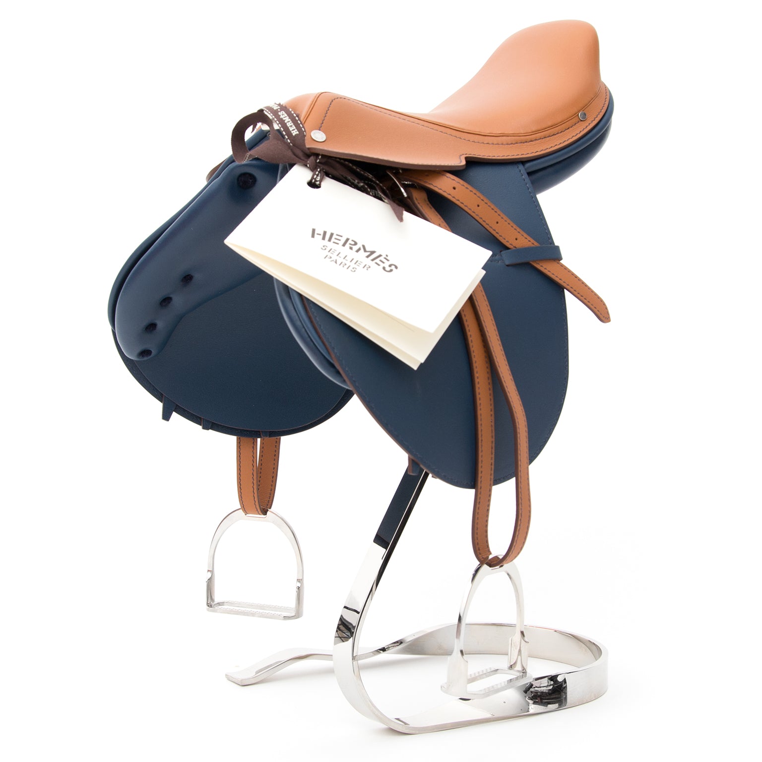 Hermès Steinkrauss Bicolor Mini Saddle Statue duotone hemres mini saddle for the home