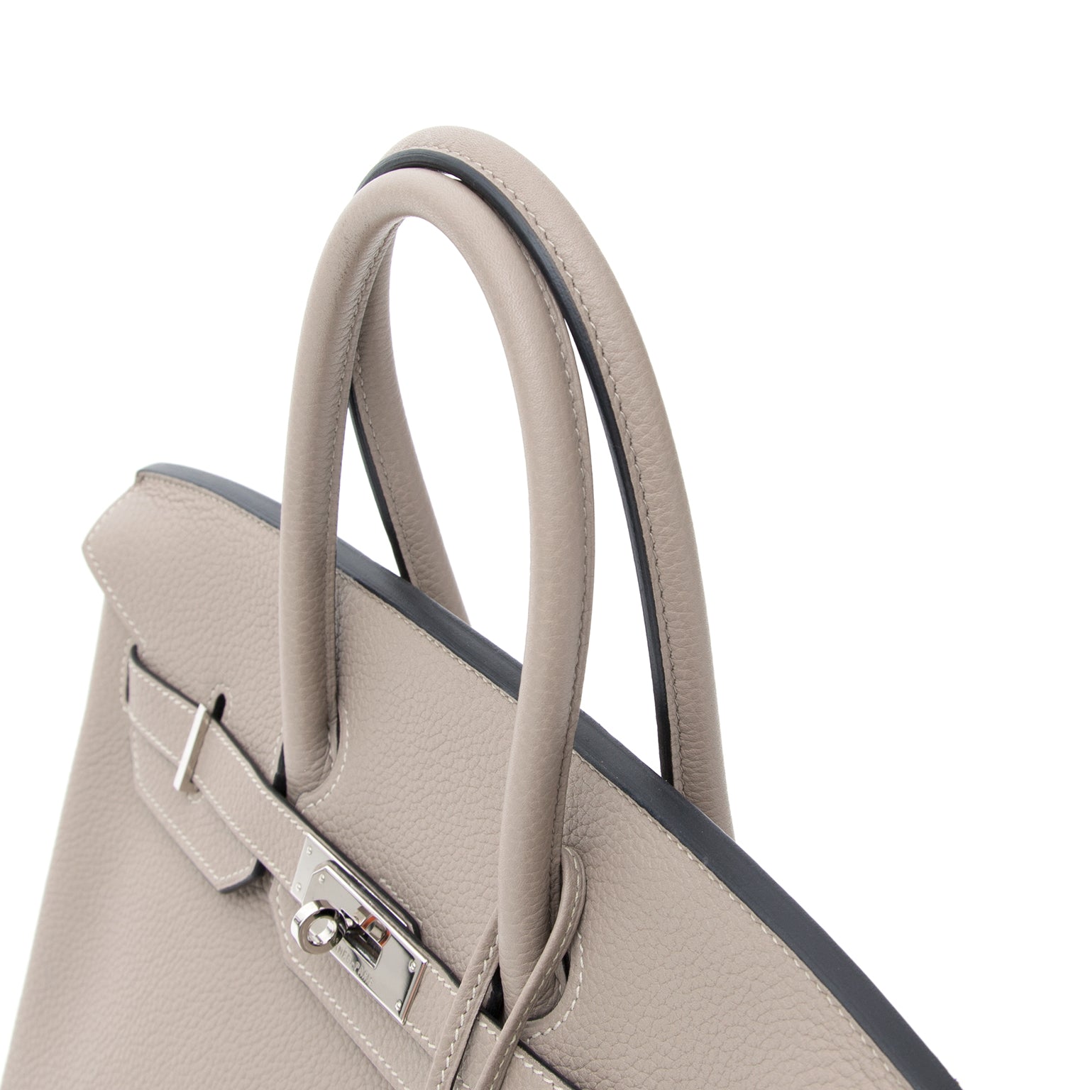Hermès Birkin Gris Tourterelle 35 Togo PHW Authentieke tweedehands Hermès licht grijs Birkin
