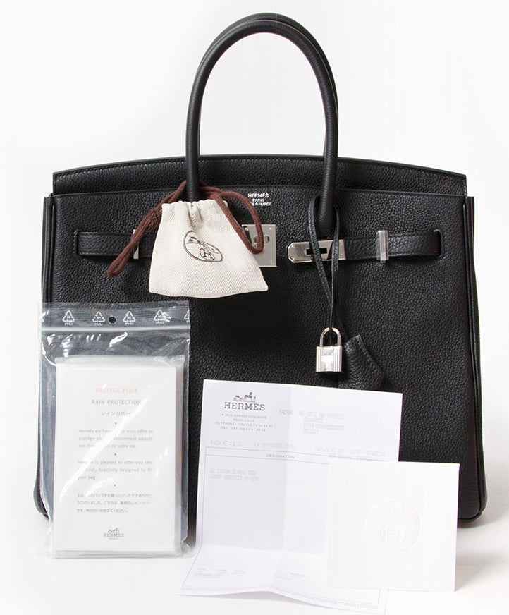 buy safe online secondhand designer vintage Hermes birkin 35cm black with PHW