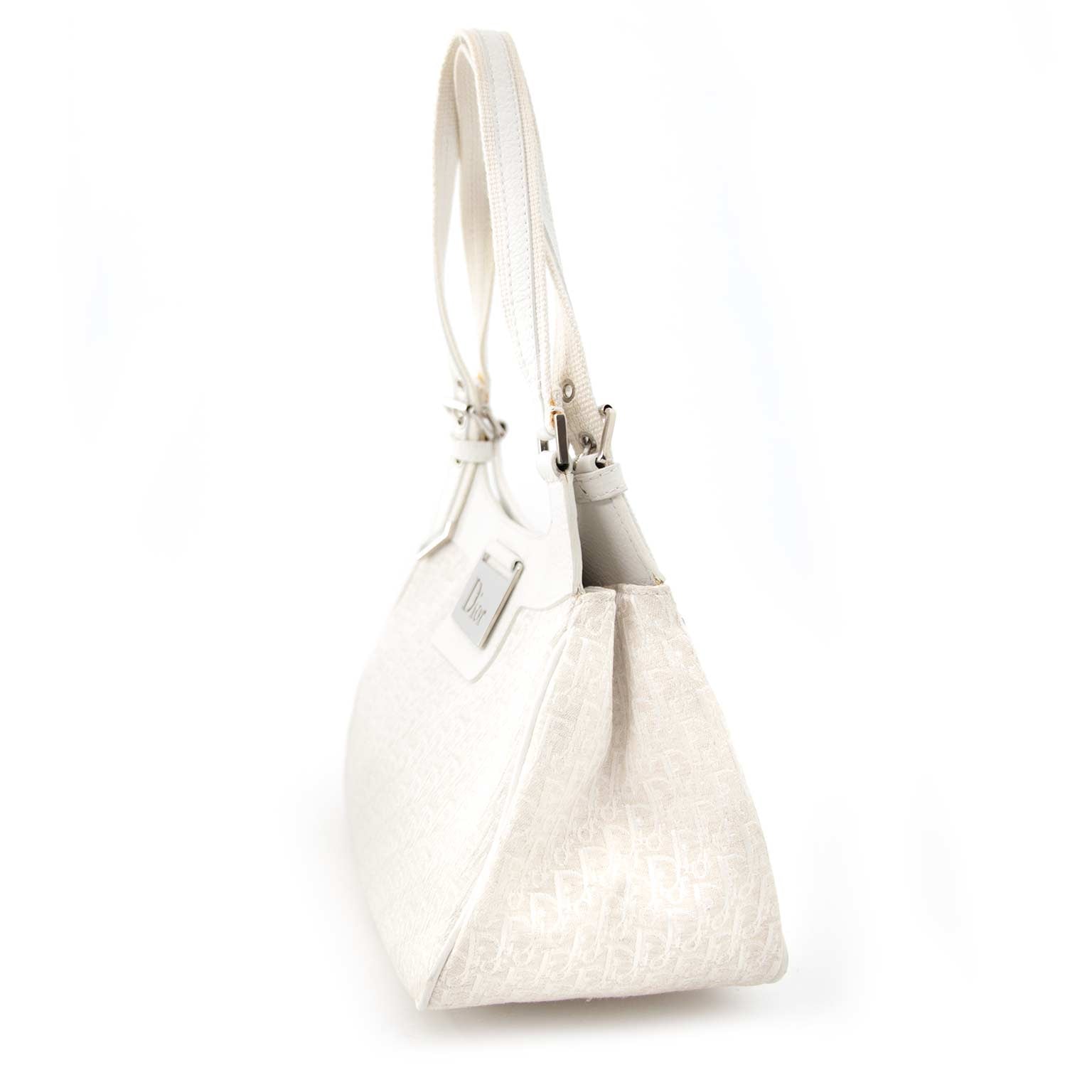 Secondhand designer items such as Dior White Monogram Shoulder Bag for the best price available online at Labellov