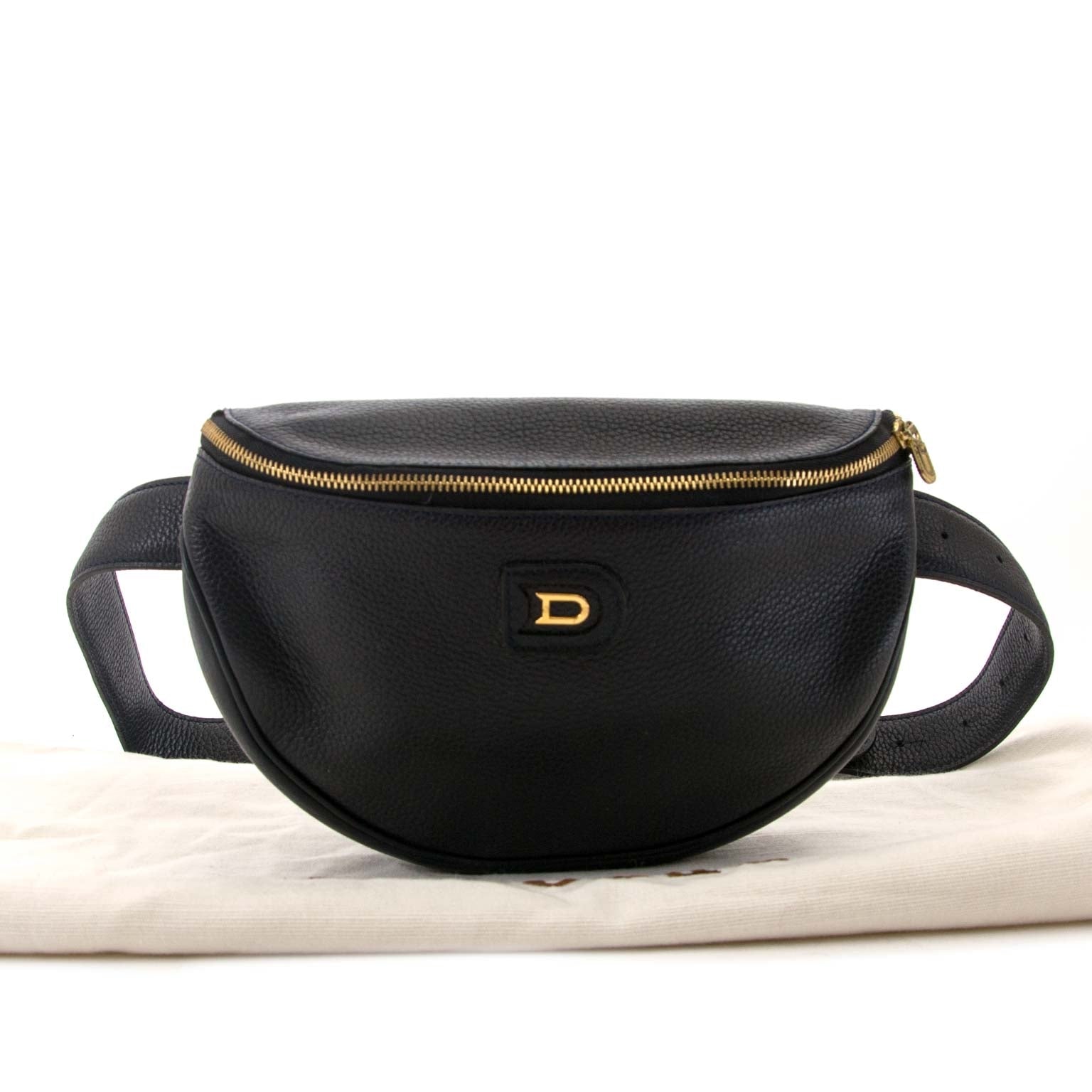 delvaux black belt bag now for sale at labellov vintage fashion webshop belgium